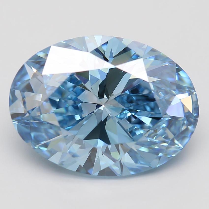 4.00 Ct. Fancy Vivid Blue Oval Lab Grown Diamond