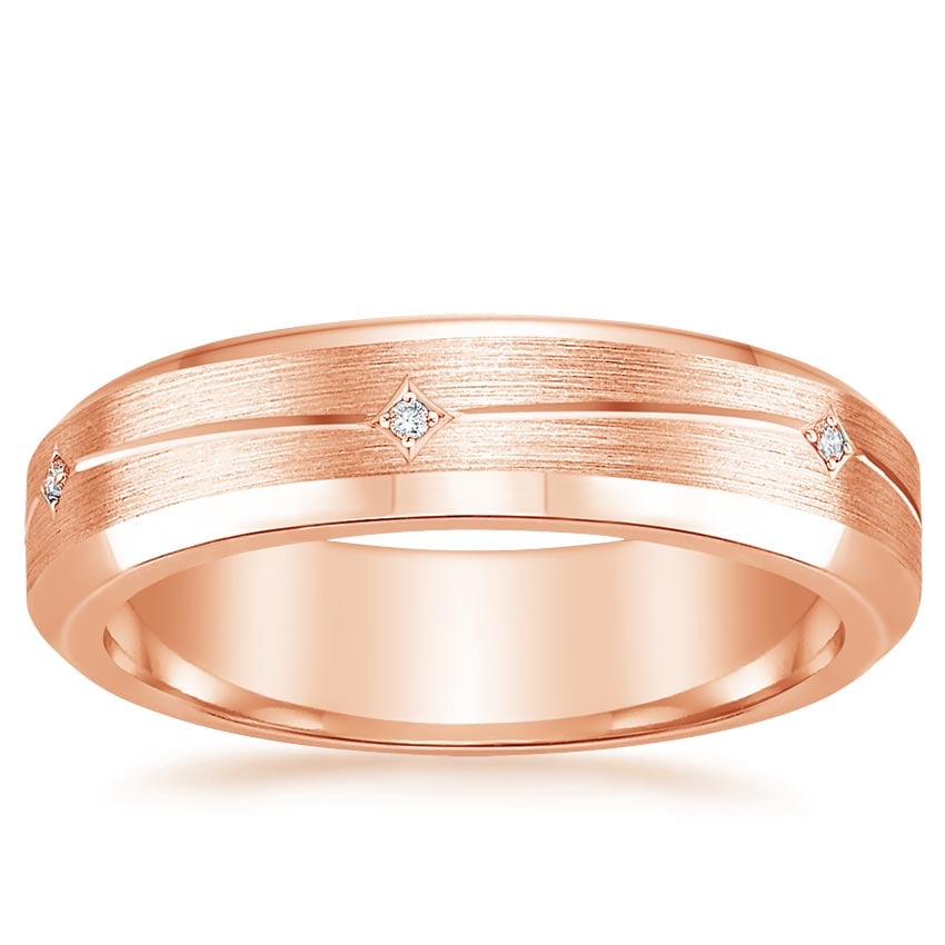 Rose gold diamond engagement ring with surprise diamond details
