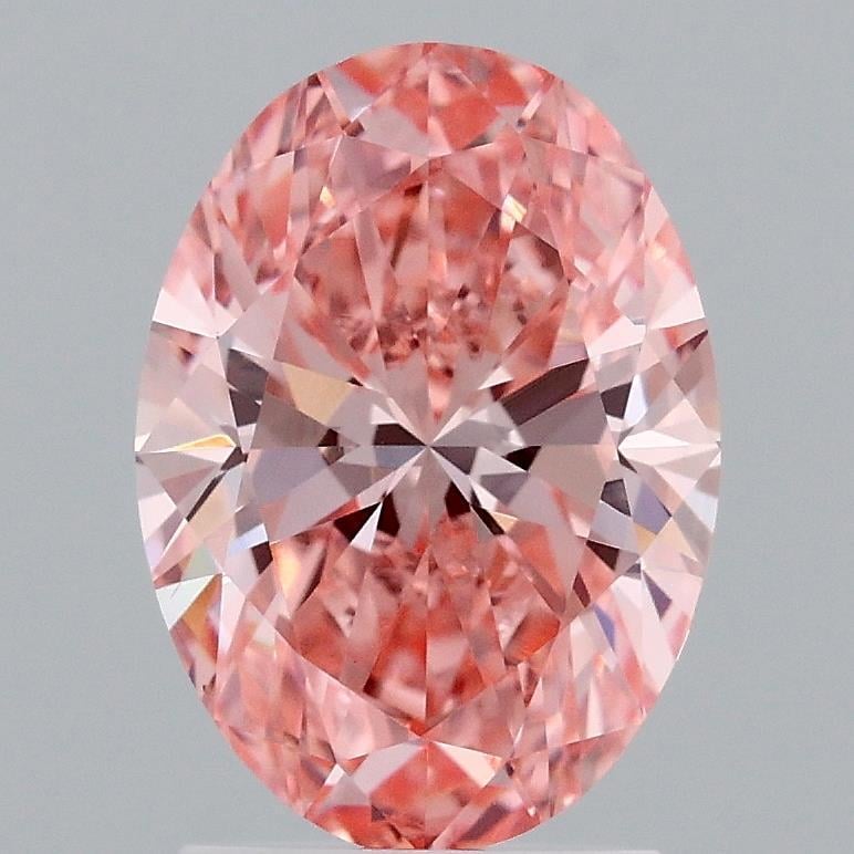 2.10 Ct. Fancy Vivid Pink Oval Lab Grown Diamond