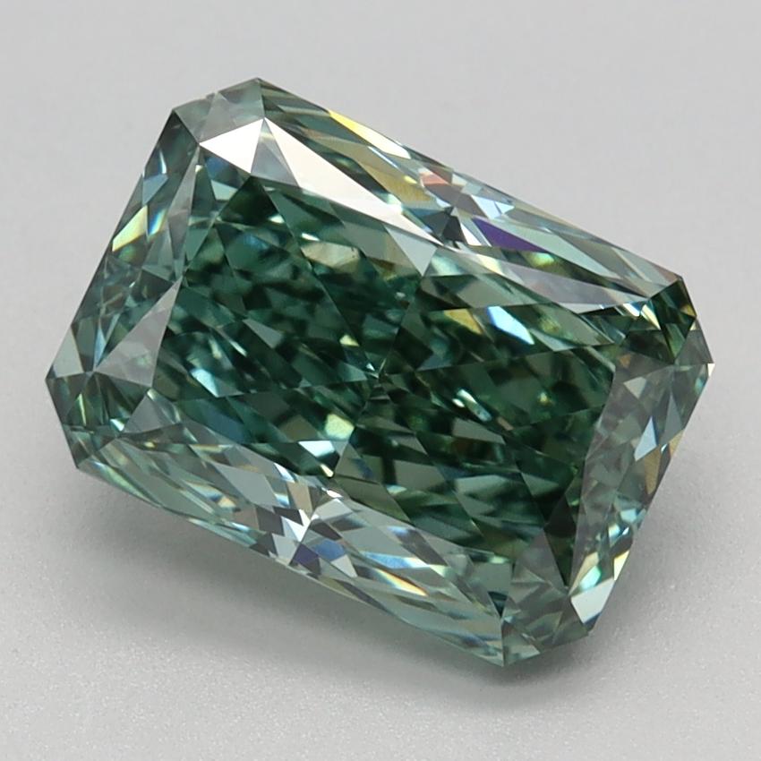 2.25 Ct. Fancy Vivid  Green Radiant Lab Grown Diamond