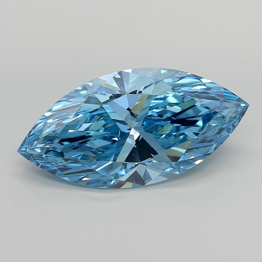 9.55 Ct. Fancy Vivid  Blue Marquise Lab Grown Diamond