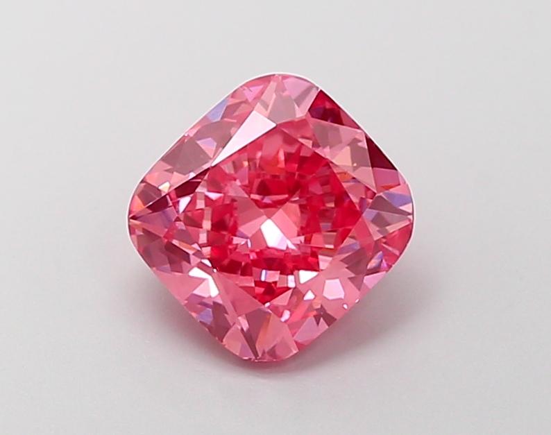 2.01 Ct. Fancy Vivid  Pink Cushion Lab Grown Diamond