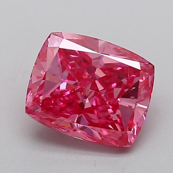 1.52 Ct. Fancy Vivid  Pink Cushion Lab Grown Diamond