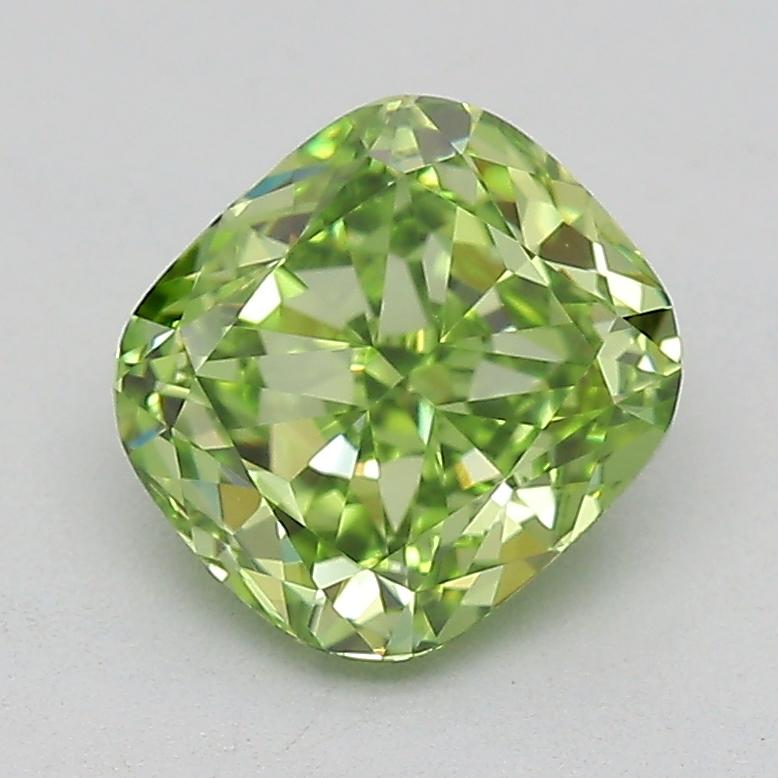 1.04 Ct. Fancy Vivid  Green Cushion Lab Grown Diamond