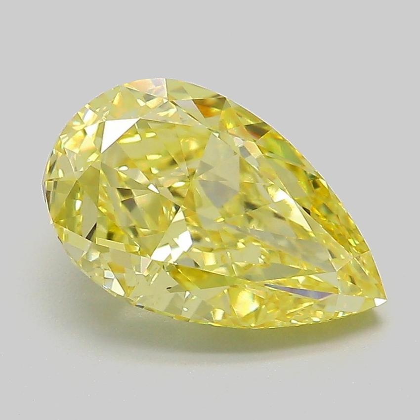 3.01 Ct. Fancy Vivid Yellow Pear Lab Grown Diamond