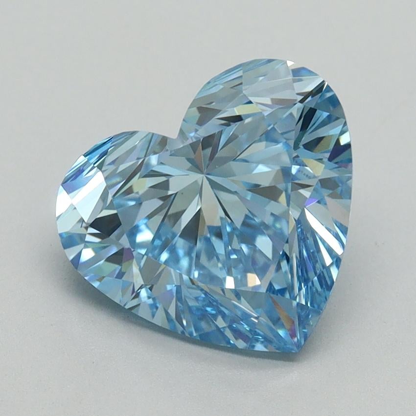 3.04 Ct. Fancy Vivid Blue Heart Lab Grown Diamond
