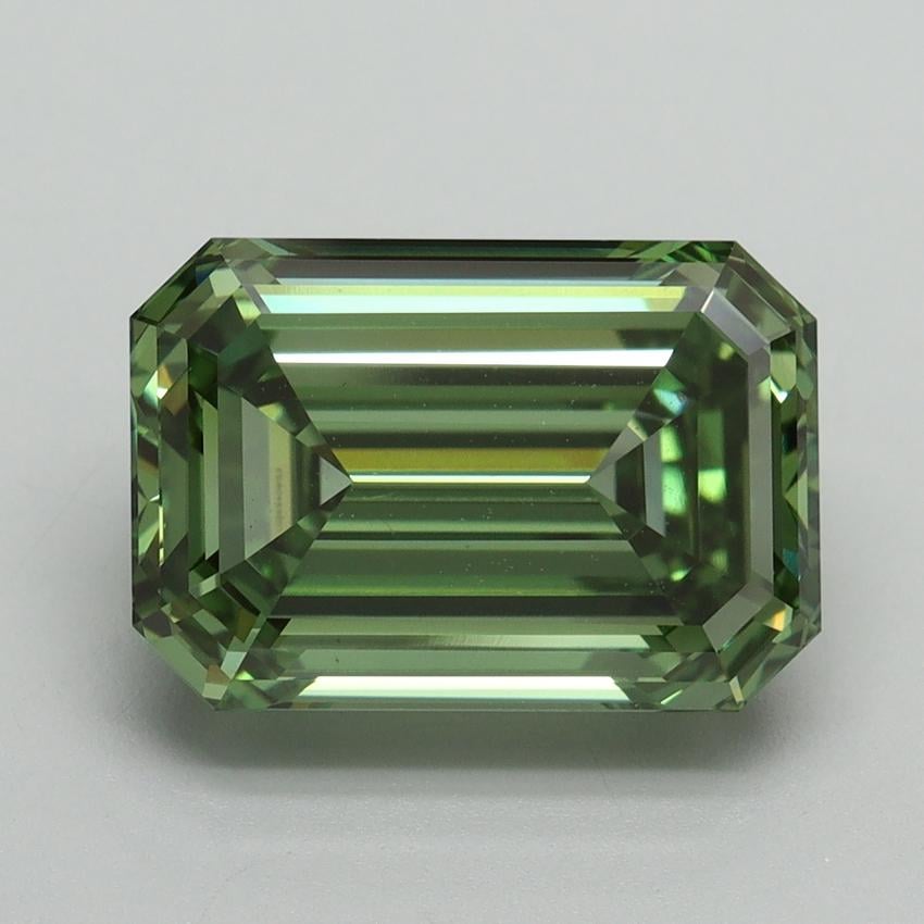 5.02 Ct. Fancy Vivid Pacific Green Emerald Lab Grown Diamond