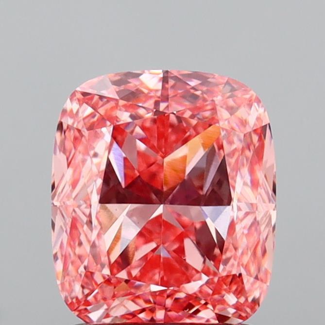 1.55 Ct. Fancy Vivid Pink Cushion Lab Grown Diamond