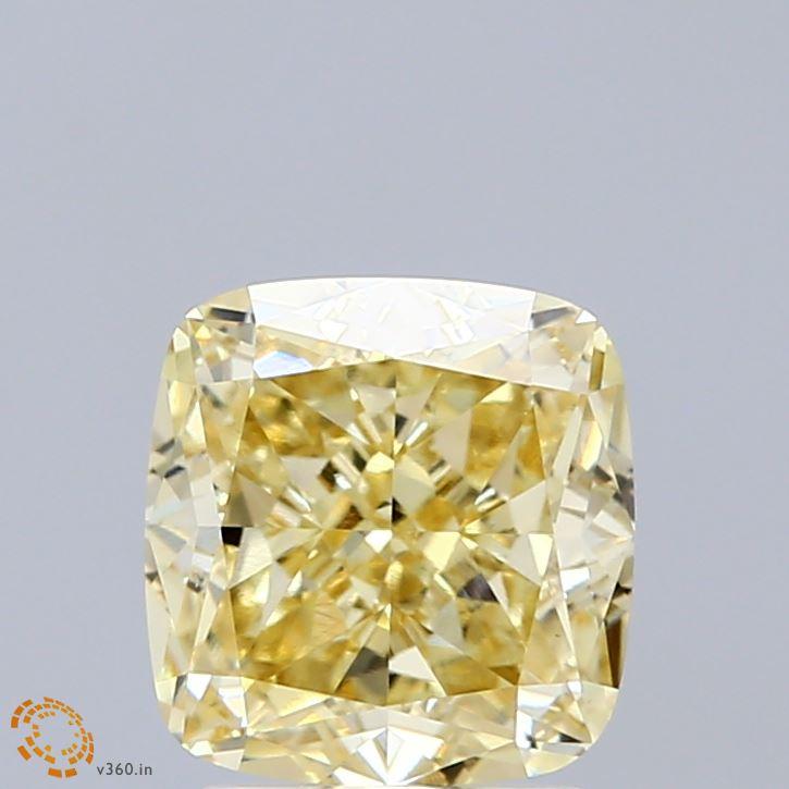 2.50 Ct. Fancy Intense Yellow Cushion Lab Grown Diamond