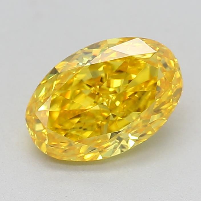 0.70 Ct. Fancy Vivid Yellow Oval Lab Grown Diamond