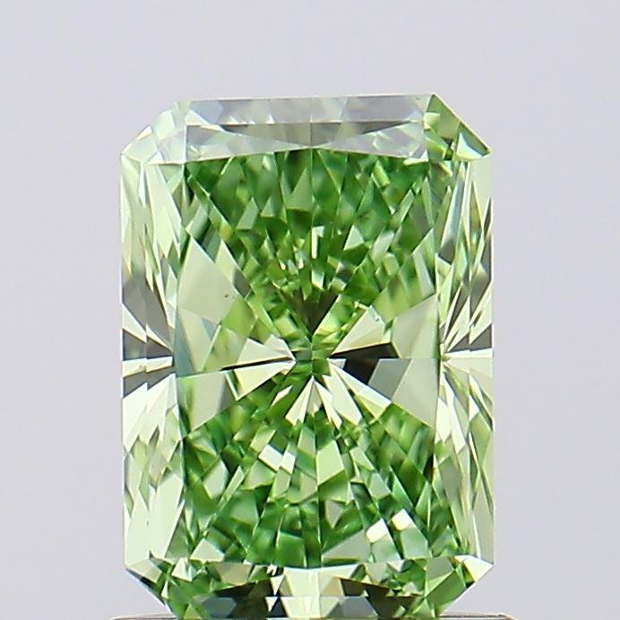 1.01 Ct. Fancy Vivid Green Radiant Lab Grown Diamond