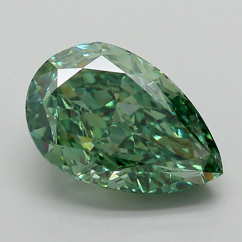 5.37 Ct. Fancy Vivid Green Pear Lab Grown Diamond