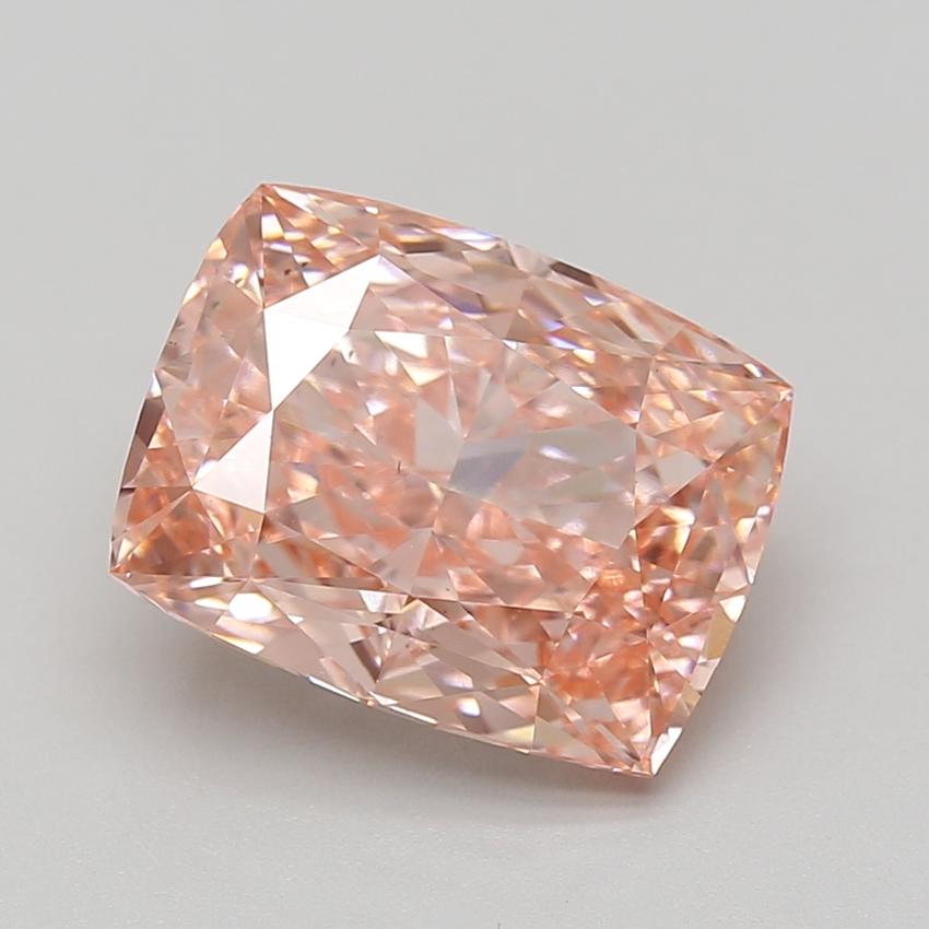 6.09 Ct. Fancy Vivid Pink Cushion Lab Grown Diamond