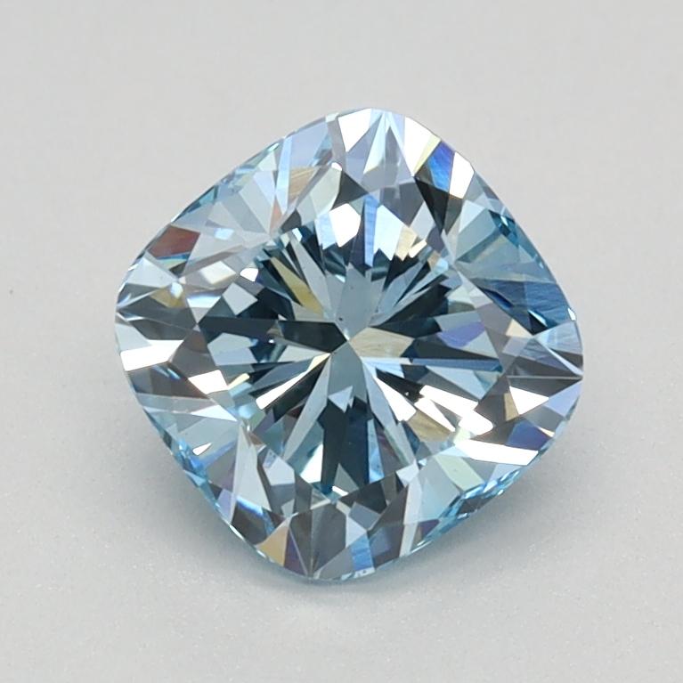 1.05 Ct. Fancy Vivid Blue Cushion Lab Grown Diamond
