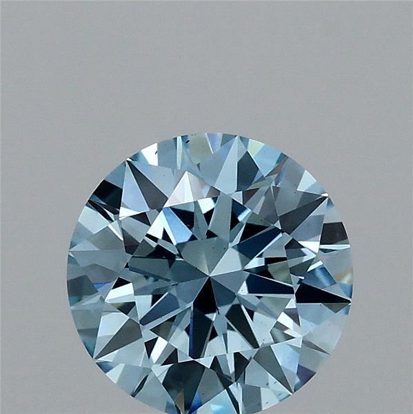1.29 Ct. Fancy Vivid Blue Round Lab Grown Diamond