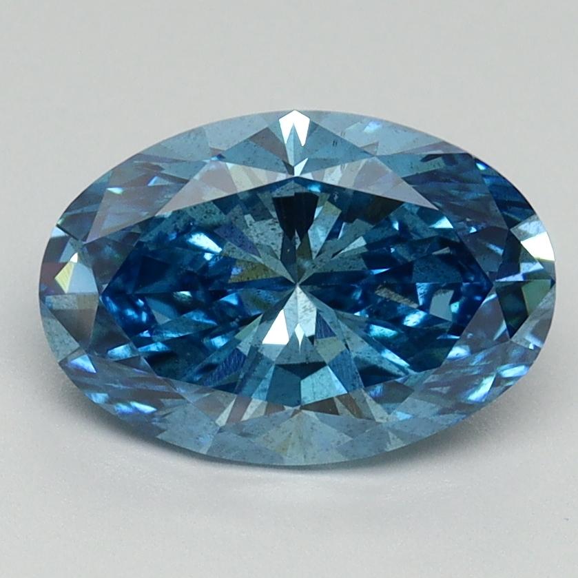 2.07 Ct. Fancy Vivid Blue Oval Lab Grown Diamond