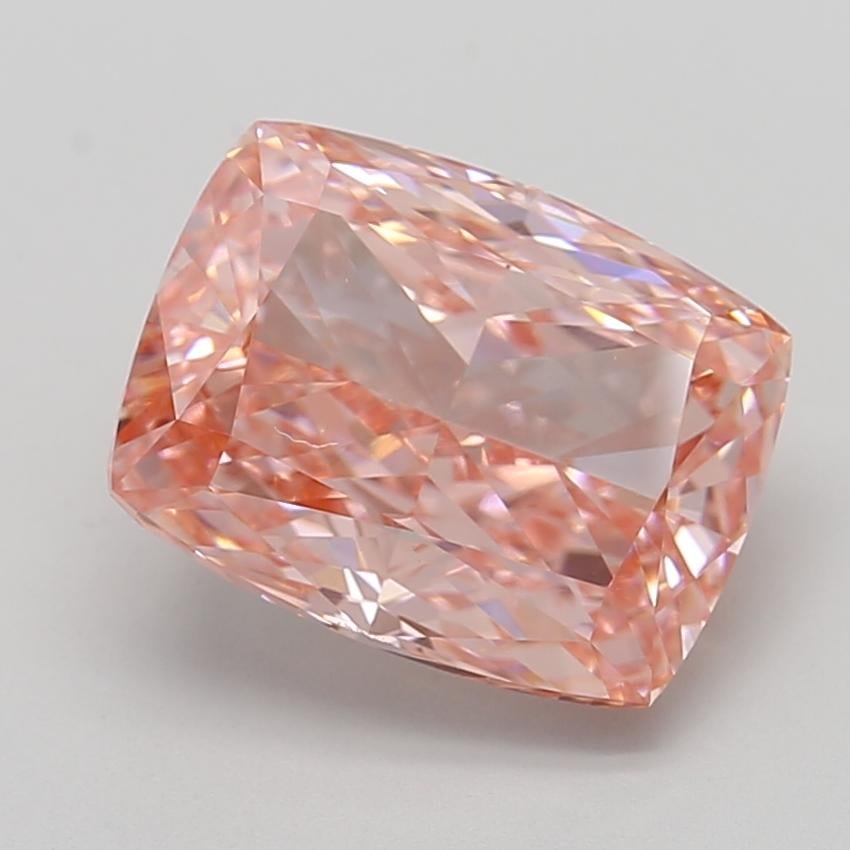 6.05 Ct. Fancy Vivid  Pink Cushion Lab Grown Diamond