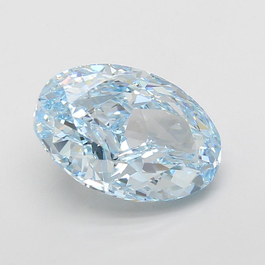 5.05 Ct. Fancy Vivid Blue Oval Lab Grown Diamond