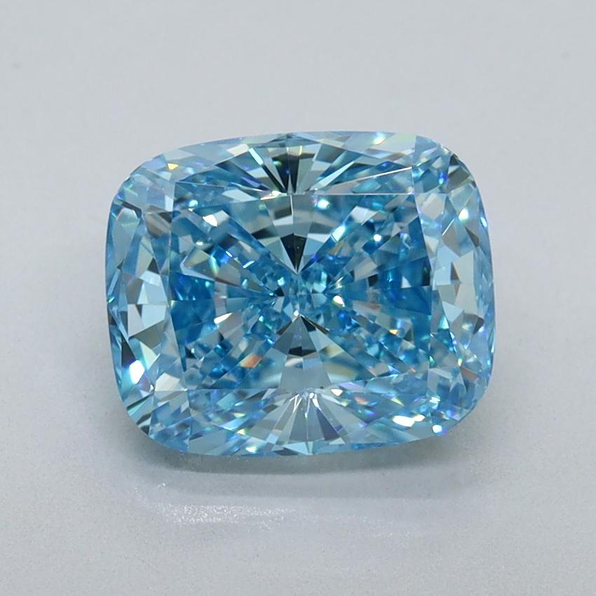 2.09 Ct. Fancy Vivid Blue Cushion Lab Grown Diamond