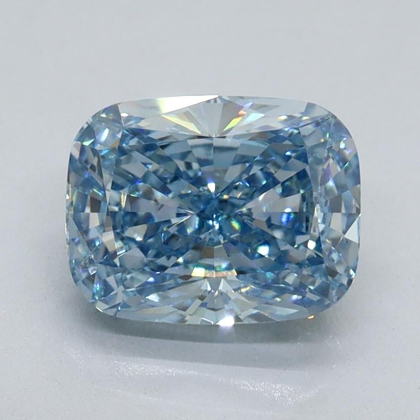 2.09 Ct. Fancy Vivid Blue Cushion Lab Grown Diamond