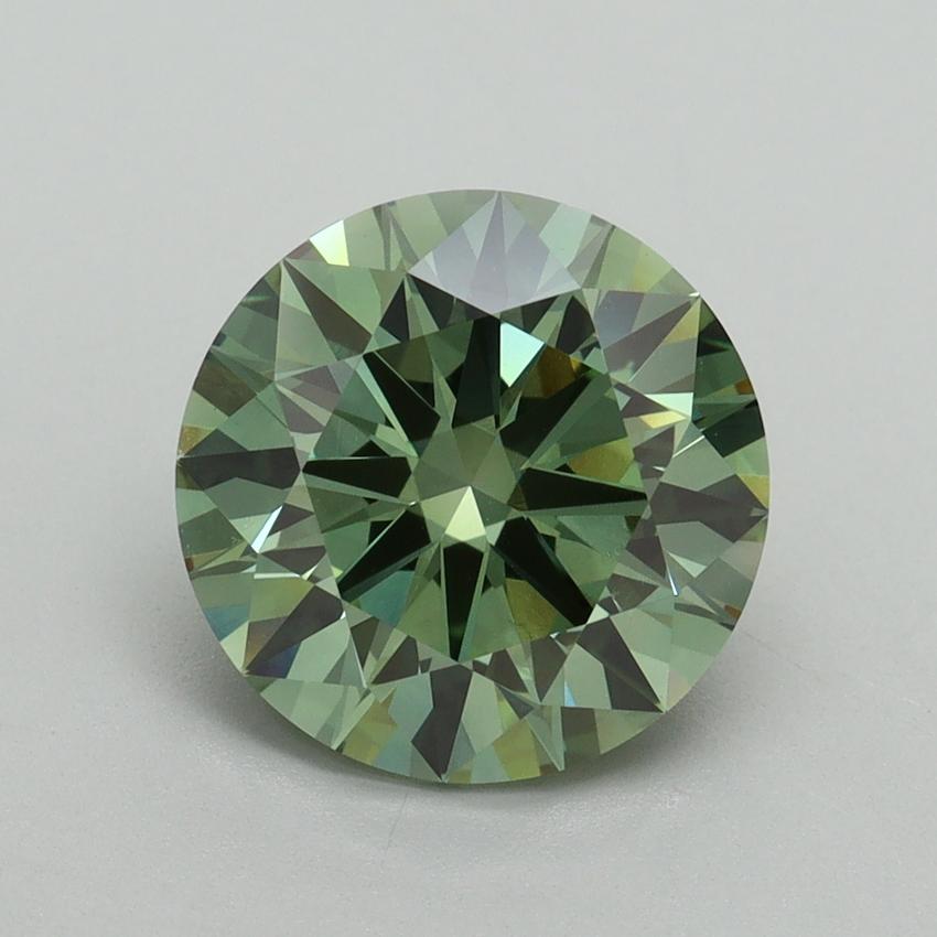 3.05 Ct. Fancy Vivid Green Round Lab Grown Diamond