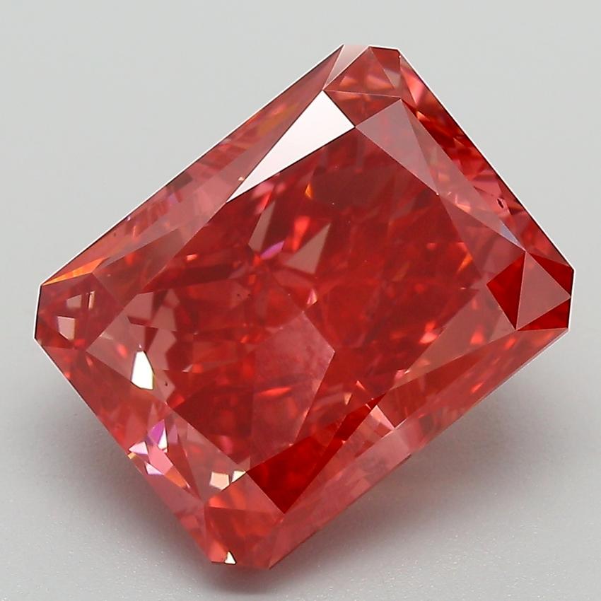 6.57 Ct. Fancy Vivid  Pink Radiant Lab Grown Diamond
