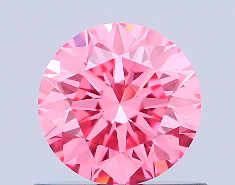0.64 Ct. Fancy Vivid Pink Round Lab Grown Diamond