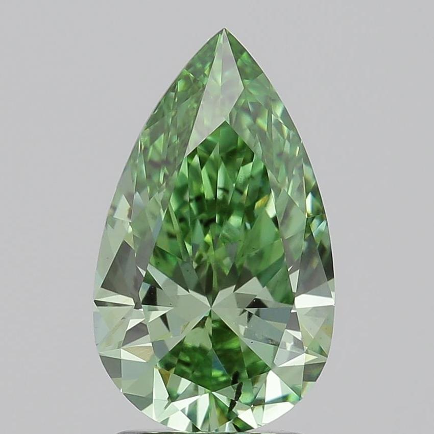 2.02 Ct. Fancy Vivid  Green Pear Lab Grown Diamond