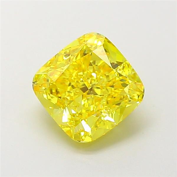 1.90 Ct. Fancy Vivid Yellow Cushion Lab Grown Diamond