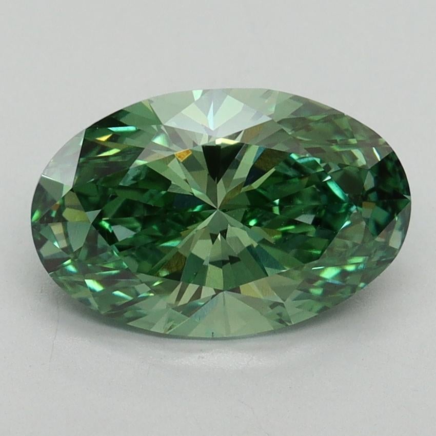 2.25 Ct. Fancy Vivid Pacific Green Oval Lab Grown Diamond