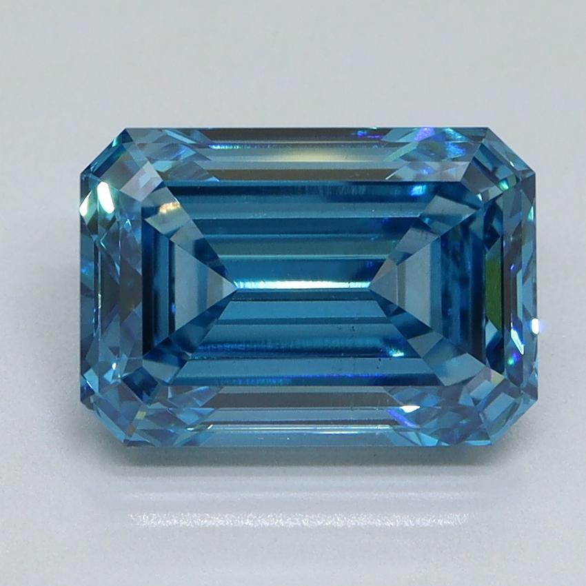 3.01 Ct. Fancy Vivid Malibu Blue Emerald Lab Grown Diamond
