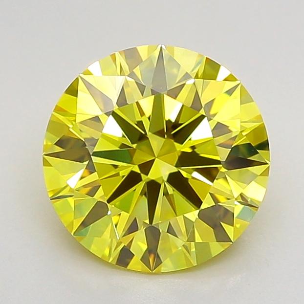 2.08 Ct. Fancy Vivid Yellow Round Lab Grown Diamond
