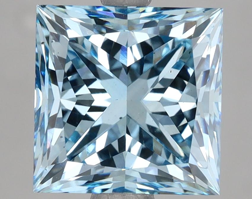 4.52 Ct. Fancy Vivid Blue Princess Lab Grown Diamond