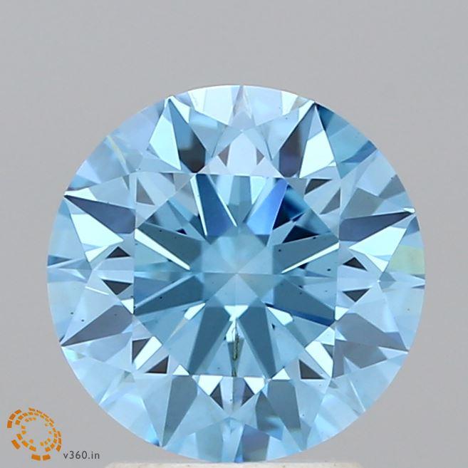 2.22 Ct. Fancy Vivid Blue Round Lab Grown Diamond