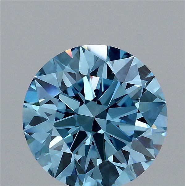3.03 Ct. Fancy Vivid Blue Round Lab Grown Diamond