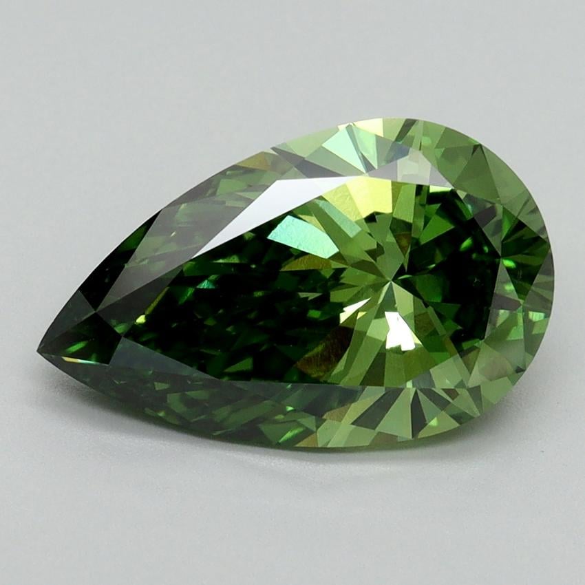 3.00 Ct. Fancy Vivid Green Pear Lab Grown Diamond