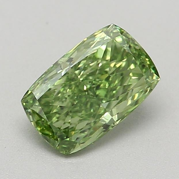 0.46 Ct. Fancy Vivid  Green Cushion Lab Grown Diamond