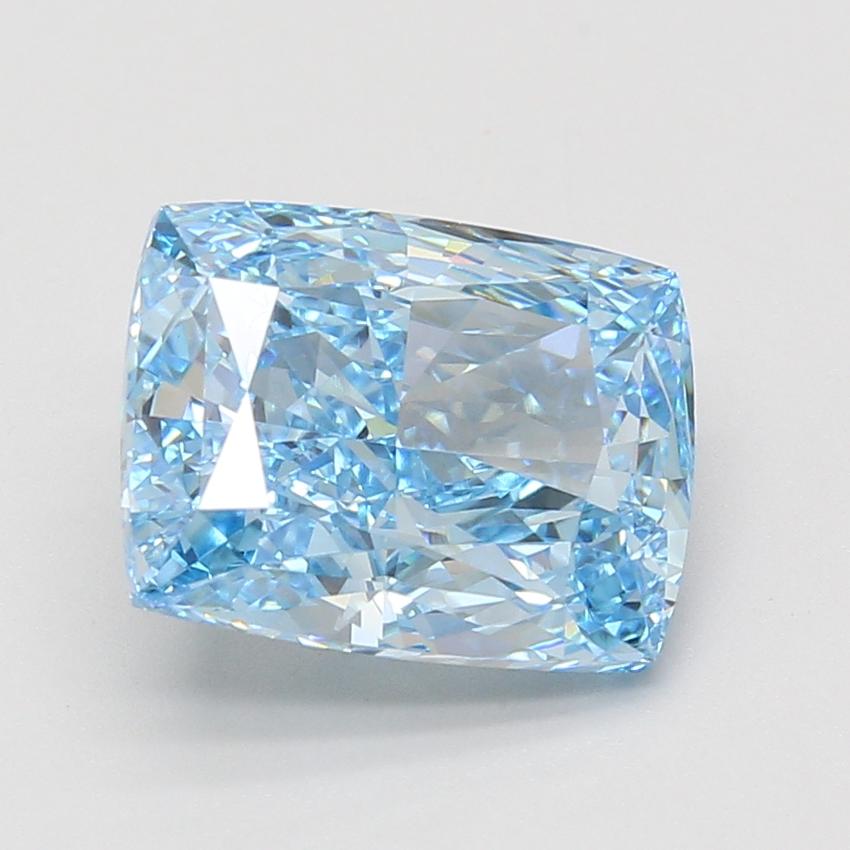 5.09 Ct. Fancy Vivid Blue Cushion Lab Grown Diamond