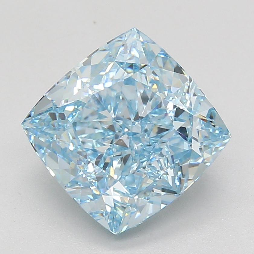 5.03 Ct. Fancy Vivid Blue Cushion Lab Grown Diamond