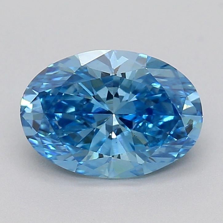 1.12 Ct. Fancy Vivid  Blue Oval Lab Grown Diamond