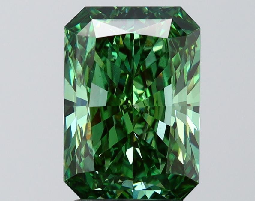 3.02 Ct. Fancy Vivid Green Radiant Lab Grown Diamond