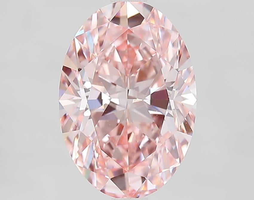 3.08 Ct. Fancy Vivid Pink Oval Lab Grown Diamond