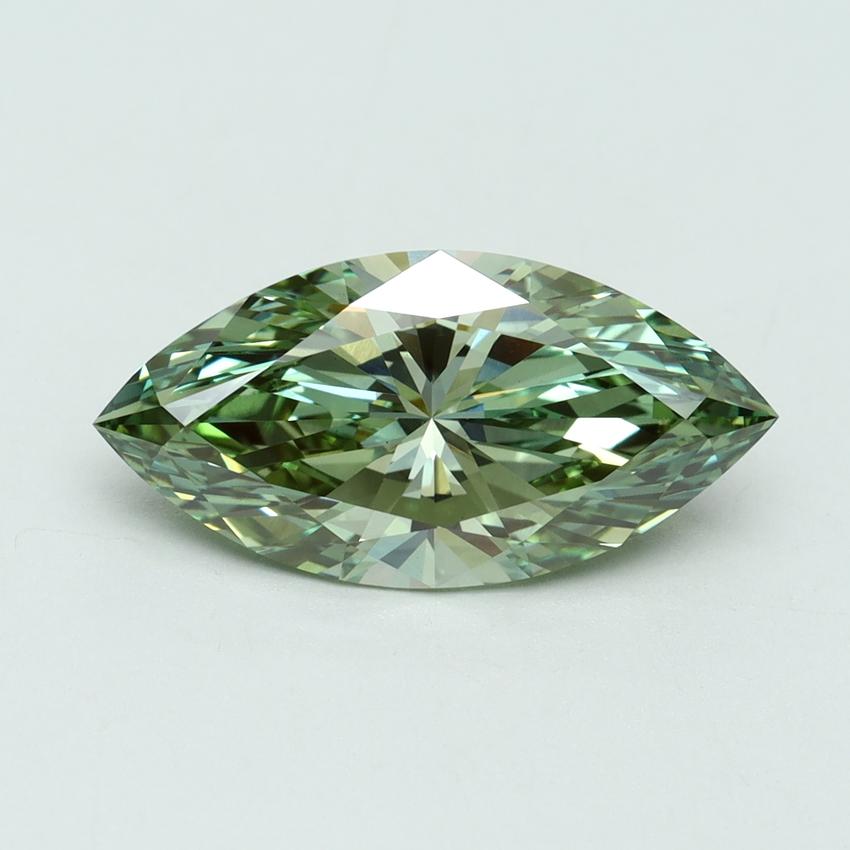 3.01 Ct. Fancy Vivid Green Marquise Lab Grown Diamond