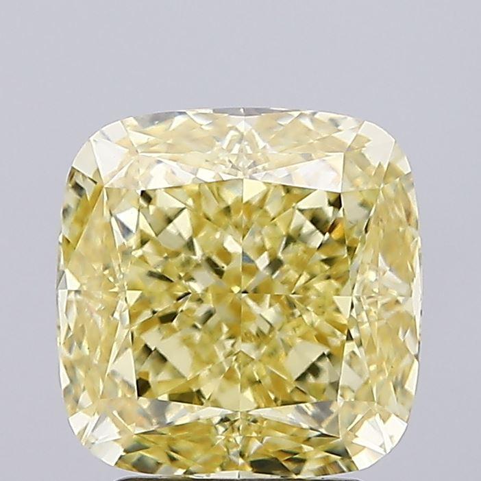 3.06 Ct. Fancy Intense Yellow Cushion Lab Grown Diamond