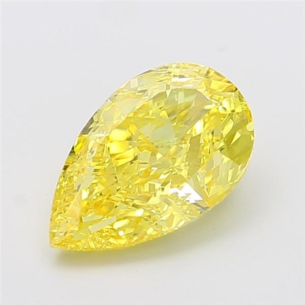 4.04 Ct. Fancy Vivid Yellow Pear Lab Grown Diamond
