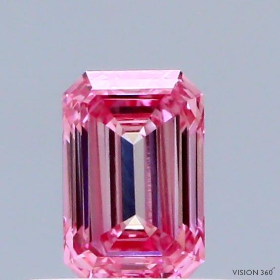 0.36 Ct. Fancy Vivid Pink Emerald Lab Grown Diamond