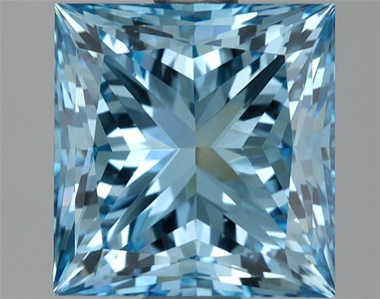 2.57 Ct. Fancy Vivid Blue Princess Lab Grown Diamond