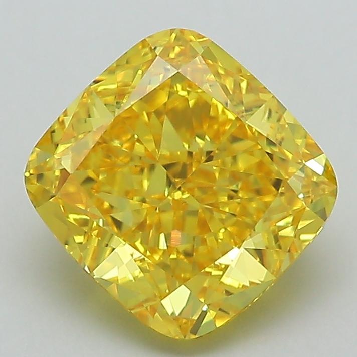 2.41 Ct. Fancy Vivid Yellow Cushion Lab Grown Diamond