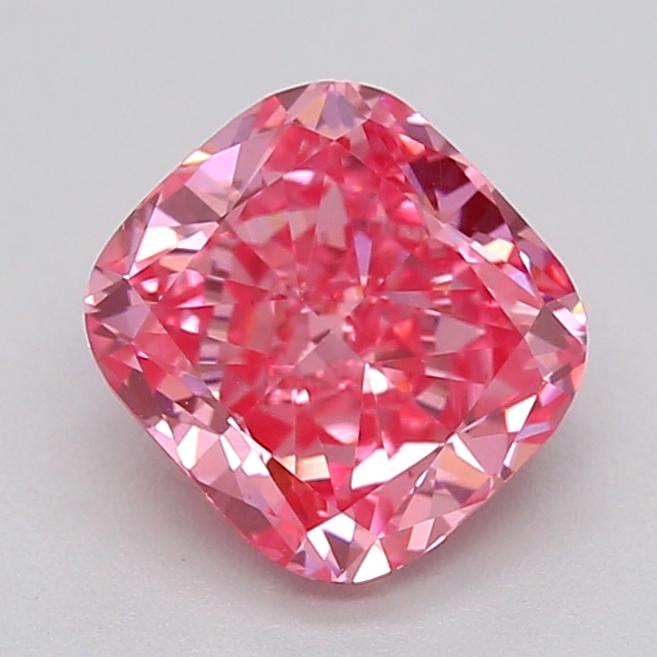 0.76 Ct. Fancy Vivid Pink Cushion Lab Grown Diamond