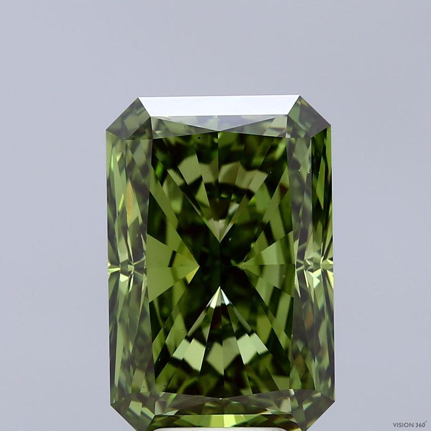 7.00 Ct. Fancy Vivid Green Radiant Lab Grown Diamond